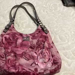 Coach Pink Rose Pattern Shoulder Bag